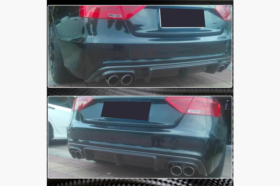 Audi A5 2007-2015 рр. Дифузор заднього бампера V3 (для S-Line 2012-2015, Карбон) Фото 3
