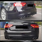 Audi A5 2007-2015 рр. Дифузор заднього бампера V2 (для S-Line 2012-2015, Карбон) фото 4