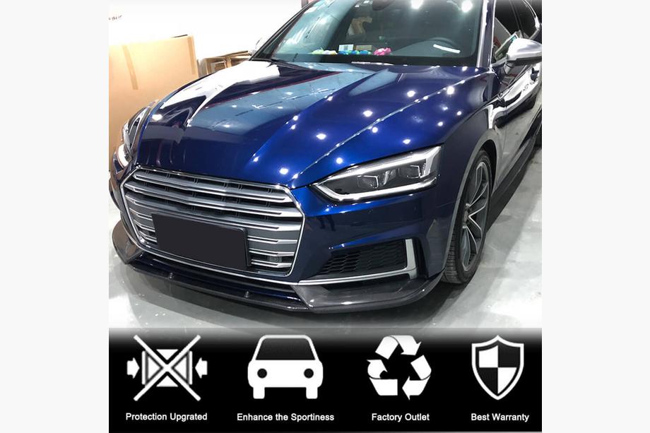 Audi A5 2016-2025 рр. Накладка на передній бампер Lip (для S-Line купе/кабріолет 2016-2020, Карбон) Фото 4