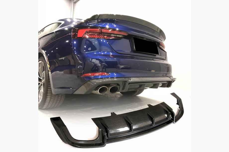 Audi A5 2016-2025 рр. Дифузор заднього бампера (для S-Line 2016-2020, Пластик) Image