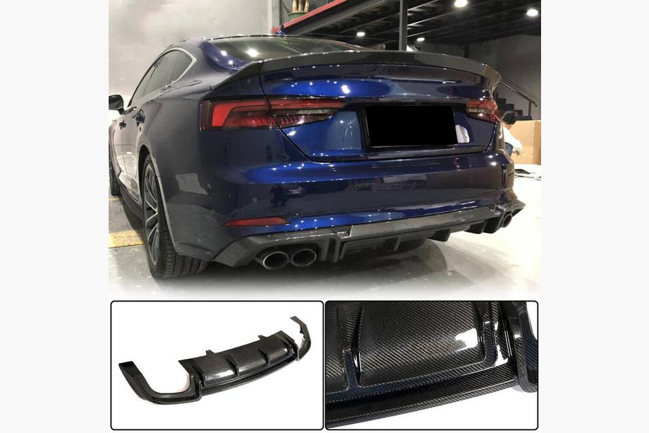 Audi A5 2016-2025 рр. Дифузор заднього бампера (для S-Line 2016-2020, Пластик) Фото 2