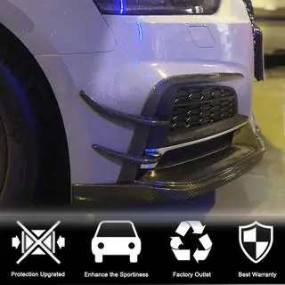 Накладки на передній бампер Flap V2 (для S-Line 2016-2020, Карбон) фото 3