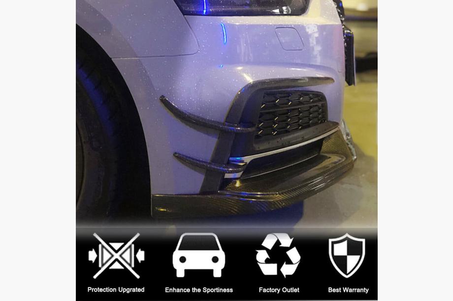 Audi A5 2016-2025 рр. Накладки на передній бампер Flap V2 (для S-Line 2016-2020, Карбон) Фото 3