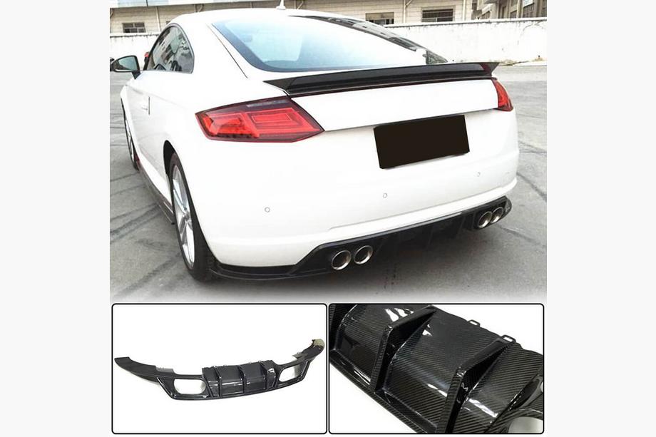 Audi TT 2014-2023 рр. Дифузор заднього бампера (для Base, 2014-2019, Карбон) Image