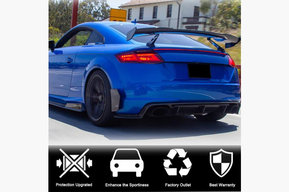 Audi TT 2014-2023 рр. Накладки на задній бампер Flap (для S-line/TTS/TTRS, 2014-2019, Карбон) Фото 3