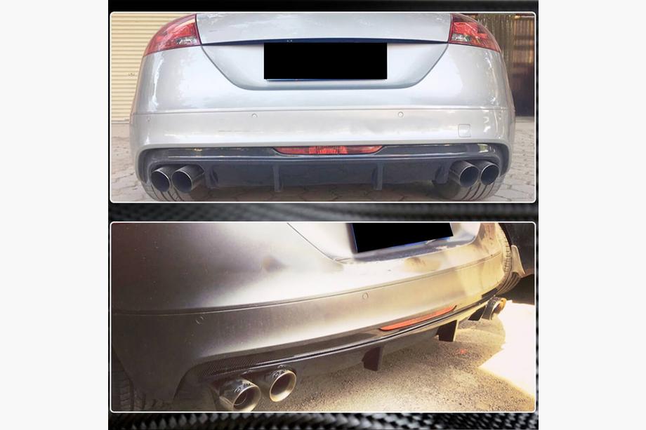 Audi TT 2006-2014 рр. Дифузор заднього бампера (Карбон) Фото 2