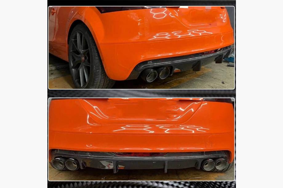 Audi TT 2006-2014 рр. Дифузор заднього бампера (Карбон) Фото 3