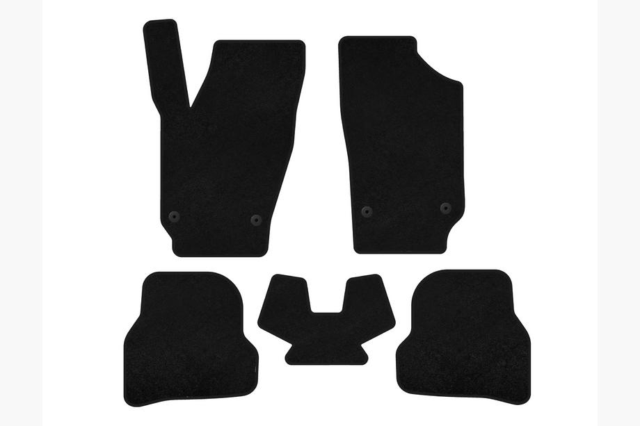 Seat Ibiza 2010-2017 рр. Килимки текстильні Premium (2010-2012, HB, 5-ти дверний, Чорний) Image