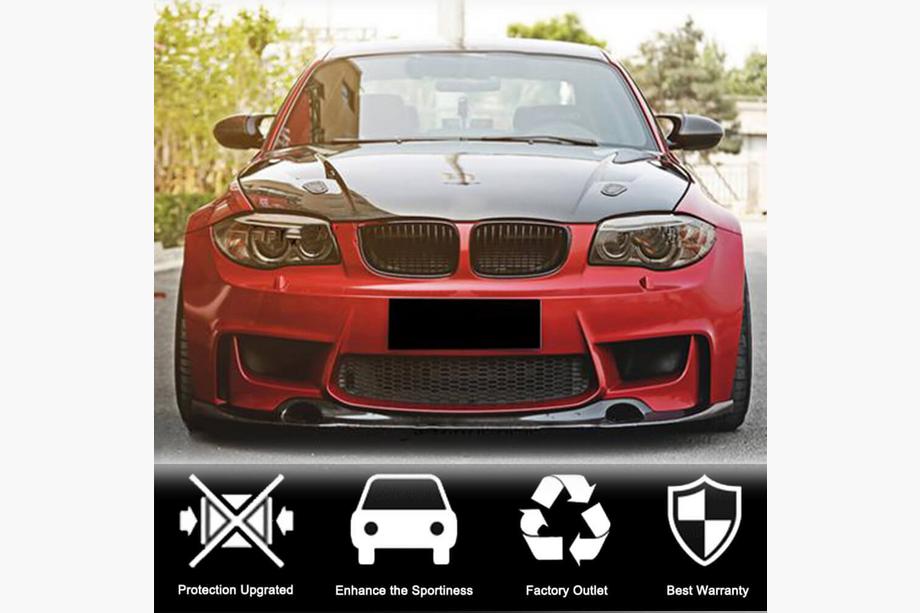 BMW 1 серія E81/E82/E87/E88 2004-2011 рр. Накладка на передній бампер Lip V2 (для 1M E82, Карбон) Фото 2
