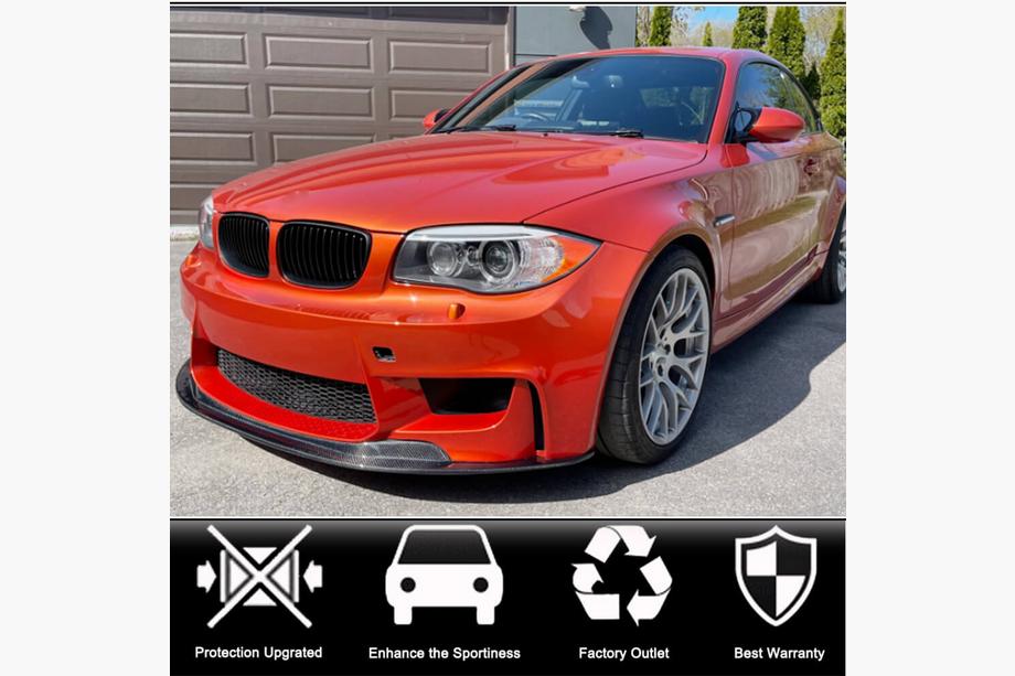 BMW 1 серія E81/E82/E87/E88 2004-2011 рр. Накладка на передній бампер Lip V1 (для 1M E82, Карбон) Фото 2