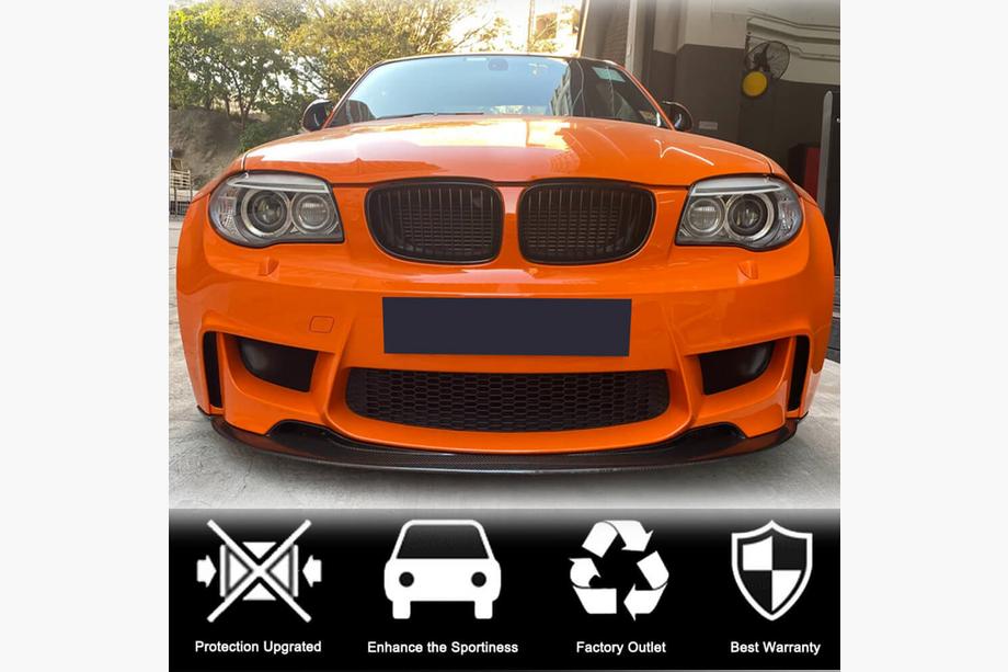 BMW 1 серія E81/E82/E87/E88 2004-2011 рр. Накладка на передній бампер Lip V1 (для 1M E82, Карбон) Фото 4