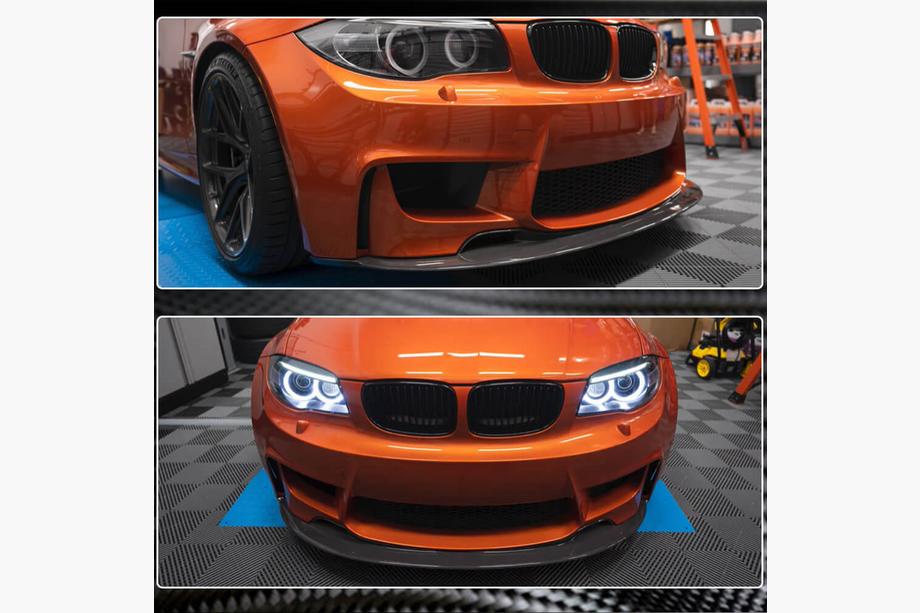BMW 1 серія E81/E82/E87/E88 2004-2011 рр. Накладка на передній бампер Lip V1 (для 1M E82, Карбон) Фото 5