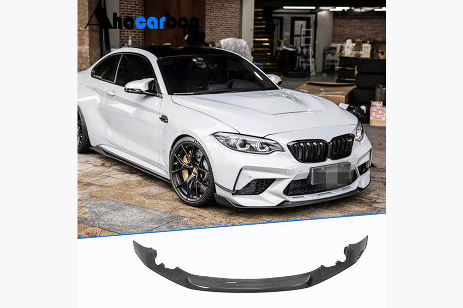 BMW 2 серія F22/F23 2014-2021 рр. Накладка на передній бампер Lip V2 (для F87 M2 Competition, Карбон) Image