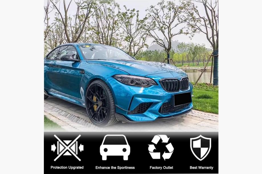 BMW 2 серія F22/F23 2014-2021 рр. Накладка на передній бампер Lip V7 (для F87 M2/M2C, Карбон) Фото 3
