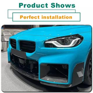 Накладка на передній бампер Lip V1 (для G87, Карбон) BMW 2 серія G42 2021- рр. фото 2