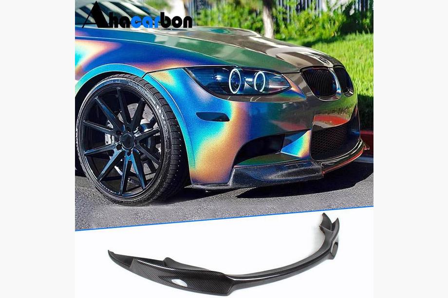 BMW 3 серія E92/E93 2006-2013 рр. Накладка на передній бампер Lip V-Style (для M3, Карбон) Фото 1