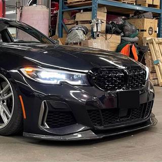 Накладка на передній бампер Lip V5 (для M-Sport 2018-2022, Карбон) BMW 3 серія G20/G21 2018- рр. фото 2