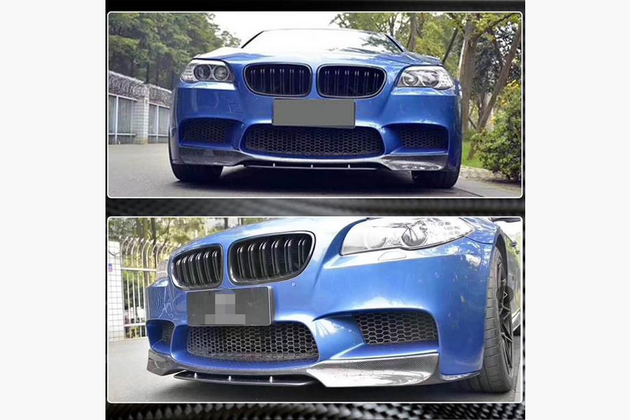 BMW 5 серія F10/F11 2010-2016 рр. Накладка на передній бампер Lip V1 (для F10 M5, Карбон) Фото 3