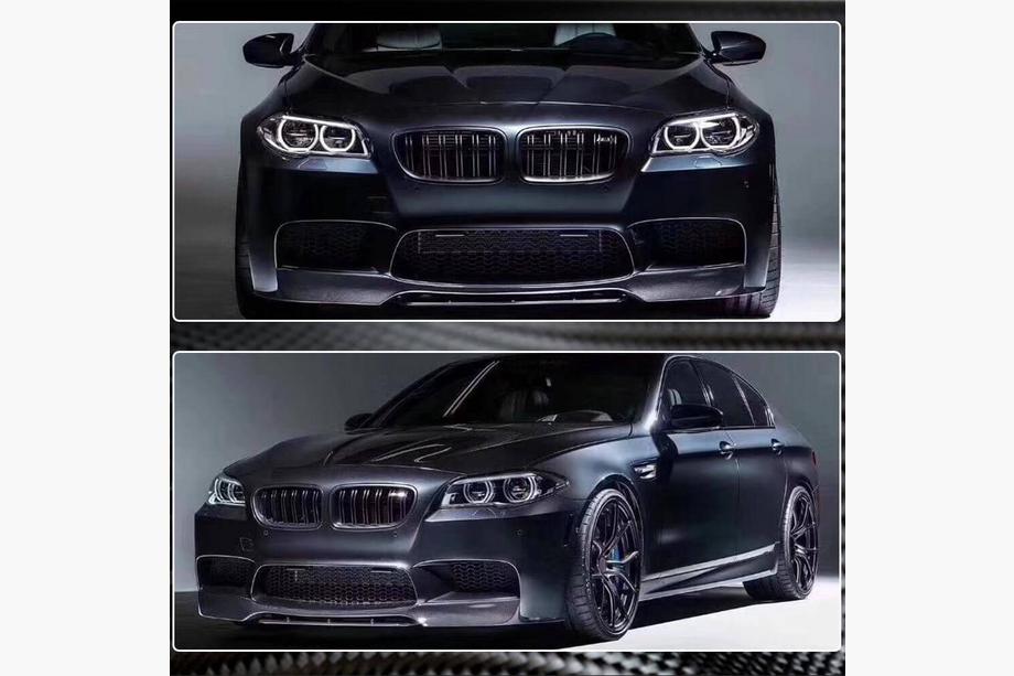 BMW 5 серія F10/F11 2010-2016 рр. Накладка на передній бампер Lip V1 (для F10 M5, Карбон) Фото 4