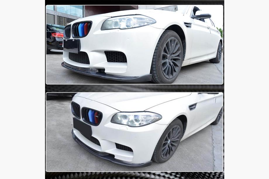 BMW 5 серія F10/F11 2010-2016 рр. Накладка на передній бампер Lip V3 (для F10 M5, Карбон) Фото 3