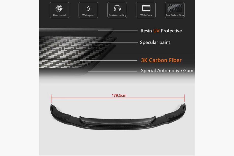 BMW 5 серія F10/F11 2010-2016 рр. Накладка на передній бампер Lip V3 (для F10 M5, Карбон) Фото 5