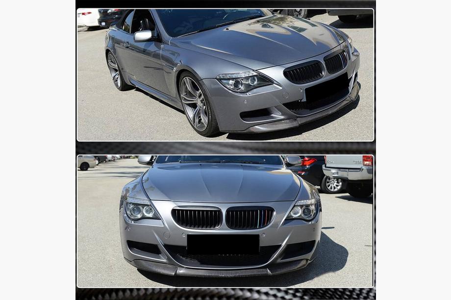BMW 6 серія E63/E64 2003-2010 рр. Накладка на передній бампер Lip (для M6, Карбон) Фото 3