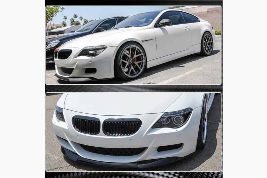 BMW 6 серія E63/E64 2003-2010 рр. Накладка на передній бампер Lip (для M6, Карбон) Фото 4
