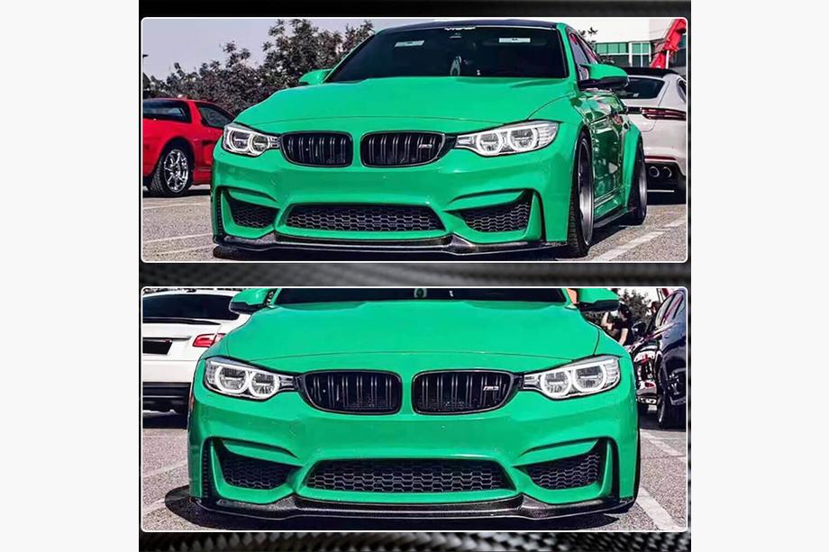 BMW 3 серія F30/F31 2012-2019 рр. Накладка на передній бампер Lip V11 (для F80, Карбон) Фото 6