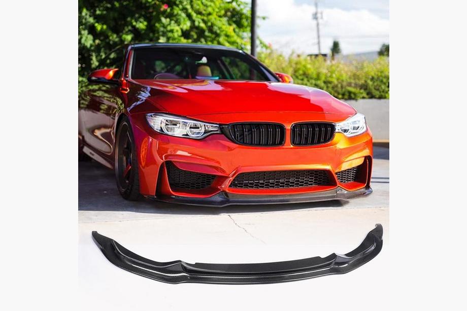 BMW 3 серія F30/F31 2012-2019 рр. Накладка на передній бампер Lip V14 (для F80, Карбон) Фото 1