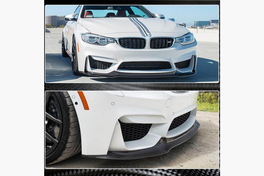 BMW 3 серія F30/F31 2012-2019 рр. Накладка на передній бампер Lip V14 (для F80, Карбон) Фото 4