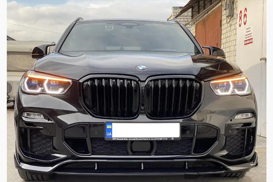 BMW X5 G05 2019- рр. Передня Lip накладка Paradigm V-3 (2018-2022, чорний глянець) Image