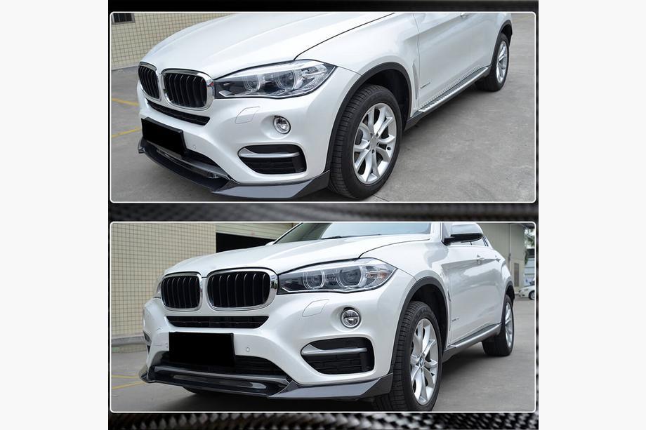 BMW X6 F16 2014-2019 рр. Накладка на передній бампер Lip V1 (для Base, Карбон) Фото 3