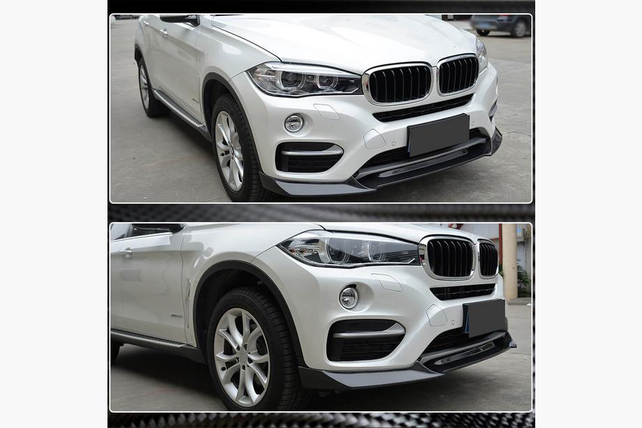 BMW X6 F16 2014-2019 рр. Накладка на передній бампер Lip V1 (для Base, Карбон) Фото 4