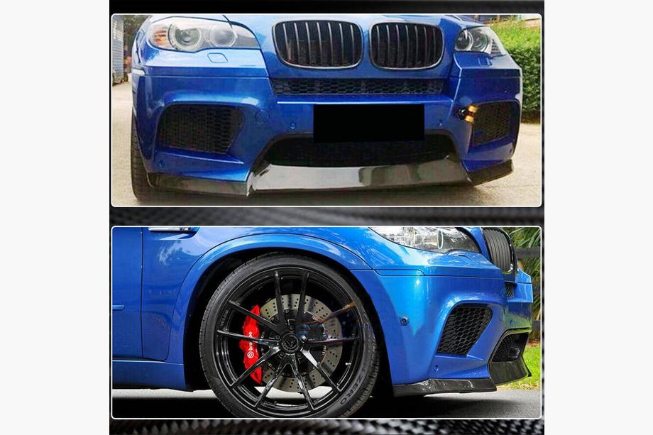BMW X6 E71 2008-2014 рр. Накладка на передній бампер Lip V1 (для X6M, Карбон) Фото 4