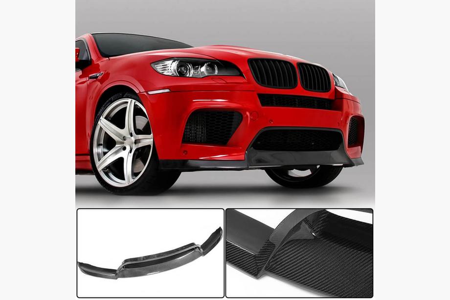 BMW X6 E71 2008-2014 рр. Накладка на передній бампер Lip V2 (для X6M, Карбон) Фото 1