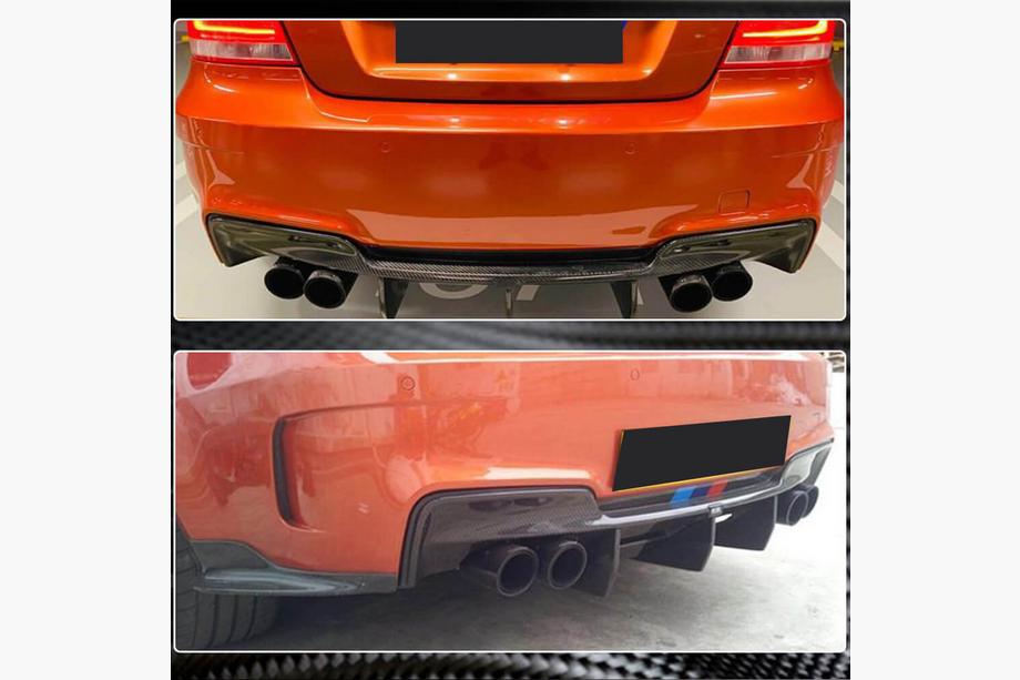 BMW 1 серія E81/E82/E87/E88 2004-2011 рр. Дифузор заднього бампера (для 1M E82, Карбон) Фото 4