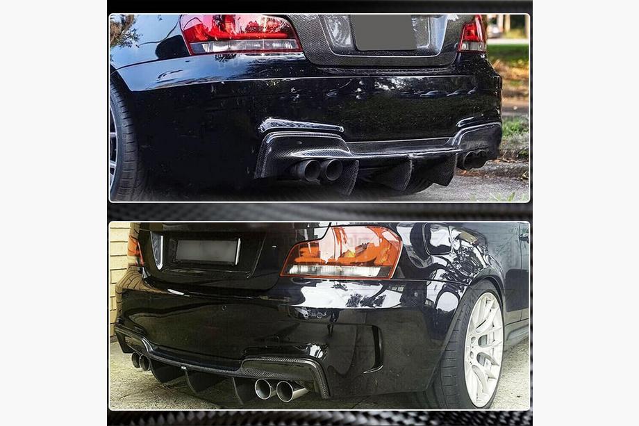 BMW 1 серія E81/E82/E87/E88 2004-2011 рр. Дифузор заднього бампера (для 1M E82, Карбон) Фото 5