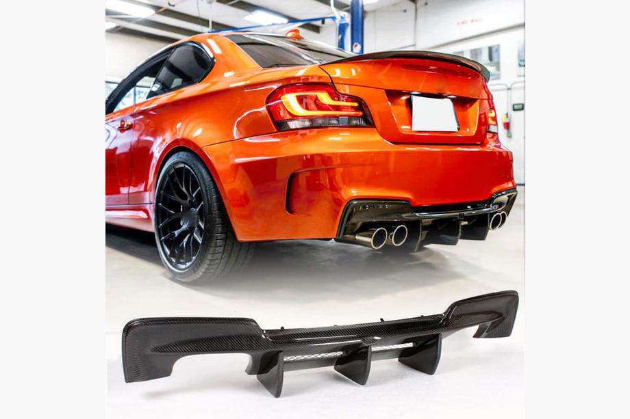 BMW 1 серія E81/E82/E87/E88 2004-2011 рр. Дифузор заднього бампера FRP (для 1M E82) Фото 1