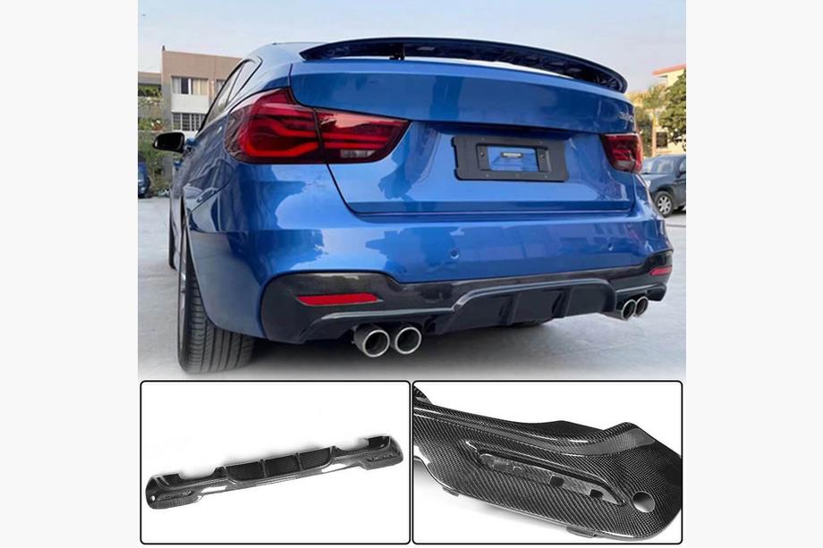 BMW 3 серія F34 2013-2020 рр. Дифузор заднього бампера V4 (для M-Sport, Карбон) Image