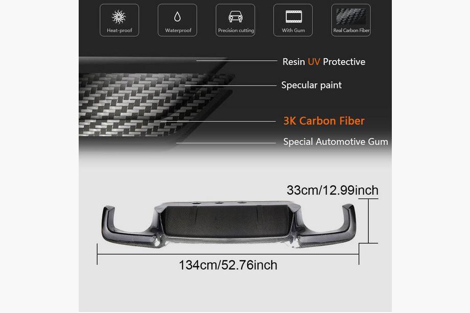 BMW 5 серія F10/F11 2010-2016 рр. Дифузор заднього бампера Карбон V4 (для M5) Фото 5