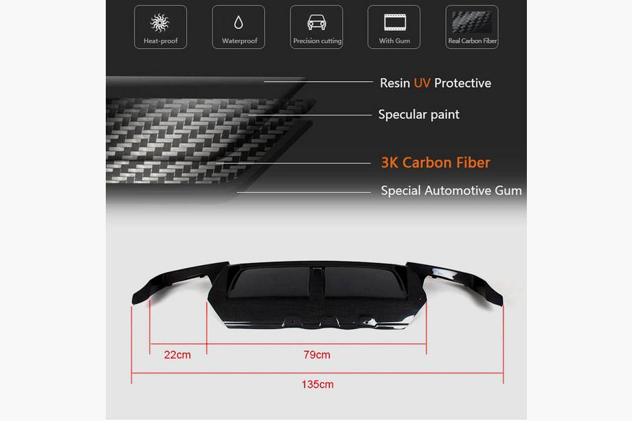 BMW 5 серія F10/F11 2010-2016 рр. Дифузор заднього бампера V4 (для F10 M5, Карбон) Фото 5