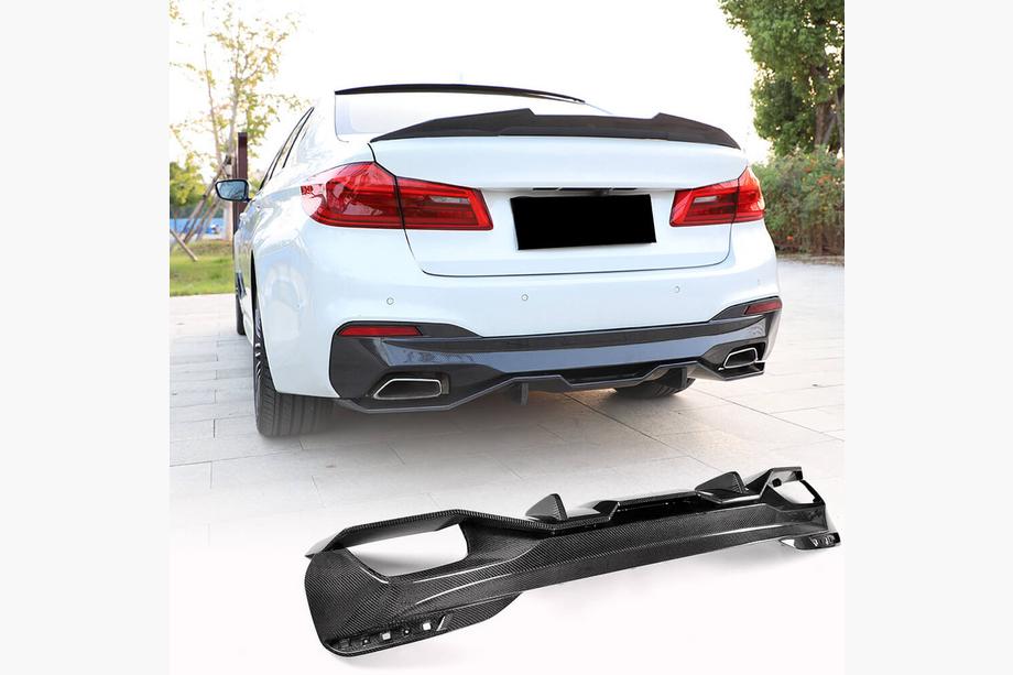 BMW 5 серія G30/G31 2017-2023 рр. Дифузор заднього бампера V2 (для M-Sport 2017-2020, Карбон) Image