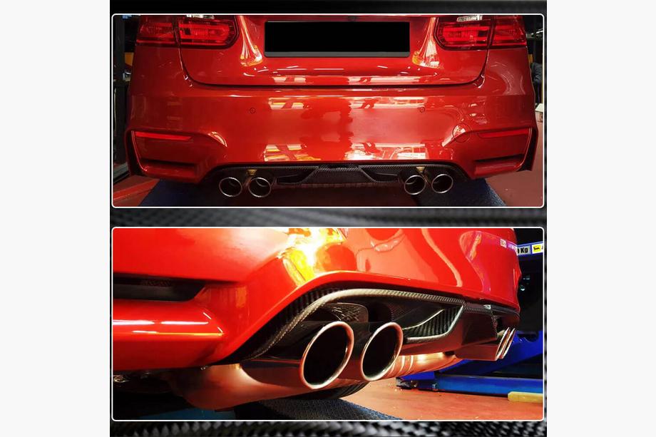 BMW 3 серія F30/F31 2012-2019 рр. Дифузор заднього бампера V7 (для F80, Карбон) Фото 4
