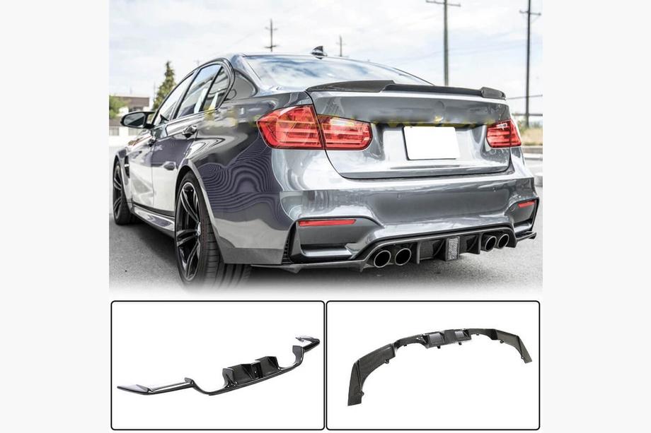 BMW 3 серія F30/F31 2012-2019 рр. Дифузор заднього бампера V12 (для F80, Карбон) Фото 1