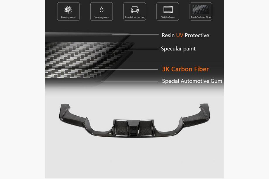 BMW 3 серія F30/F31 2012-2019 рр. Дифузор заднього бампера V12 (для F80, Карбон) Фото 5
