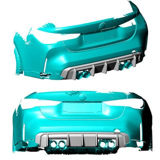 Дифузор заднього бампера V1 (для G82/G83, Карбон) BMW 4 серія G22/23/26 2020- рр. фото 2