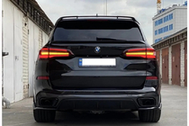 BMW X5 G05 2019- рр. Дифузор заднього бампера V2 (2018-2022, чорний глянець) фото 8