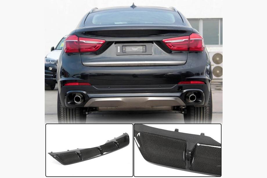 BMW X6 F16 2014-2019 рр. Дифузор заднього бампера V1 (для Base, Карбон) Фото 1