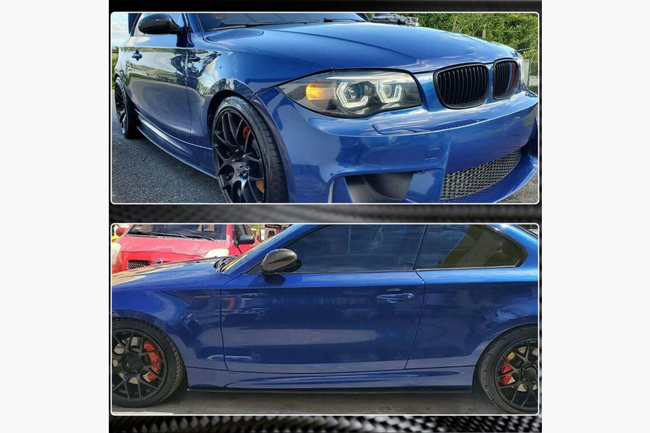 BMW 1 серія E81/E82/E87/E88 2004-2011 рр. Накладки на пороги Карбон (для E82, Карбон) Фото 3