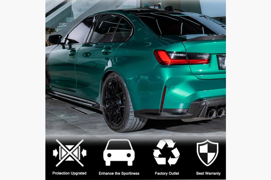 BMW 3 серія G20/G21 2018- рр. Накладки на пороги V4 (для G80, Карбон) Фото 2